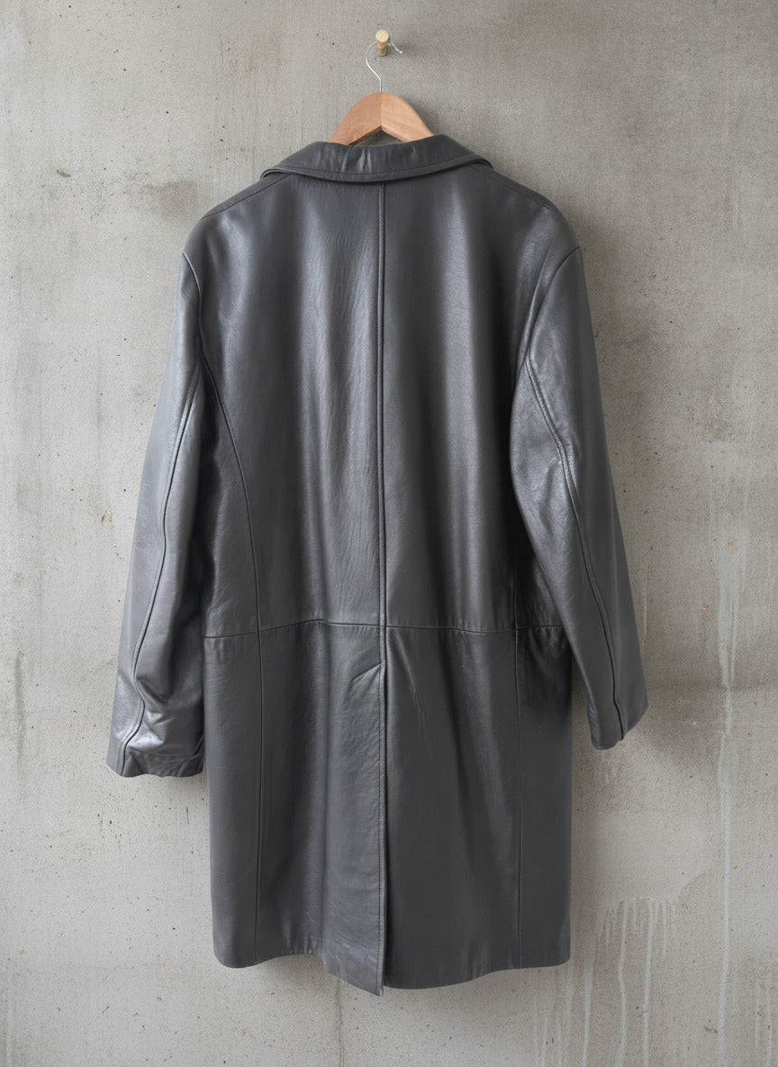 Men's Premium Leather Made In England Jacket Coat In Black  - XLarge - 3307