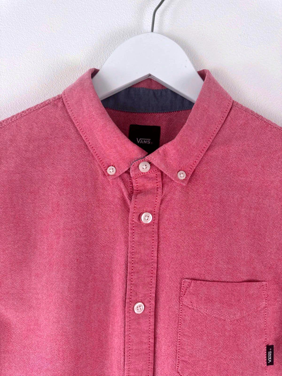 Men’s Vans Classic Fit Short Sleeve Chambray Shirt In Pink - Small   -1367