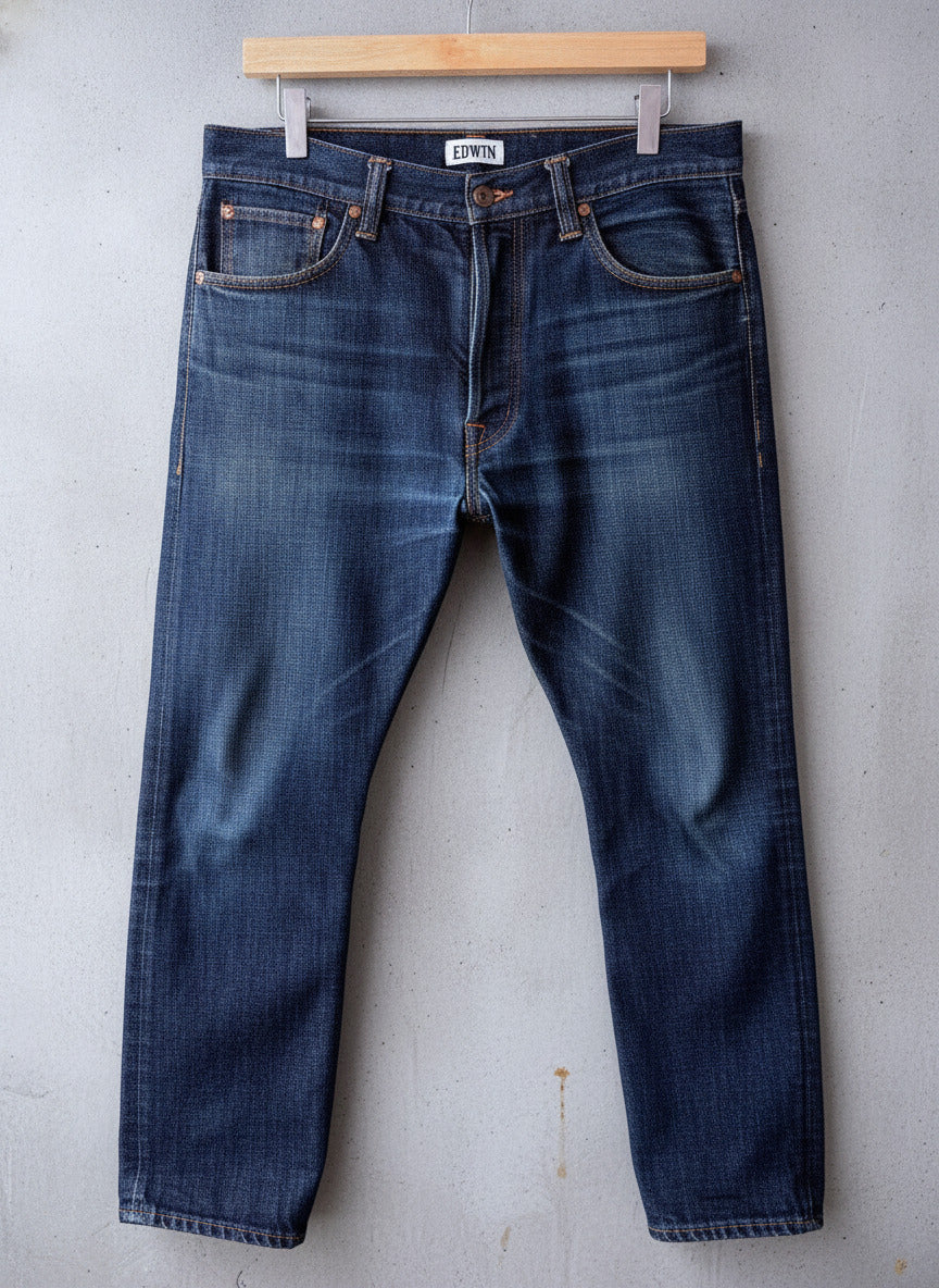 Men’s Edwin ED-55 Relaxed Fit Denim Jeans In Navy - W34/L28 - 3578