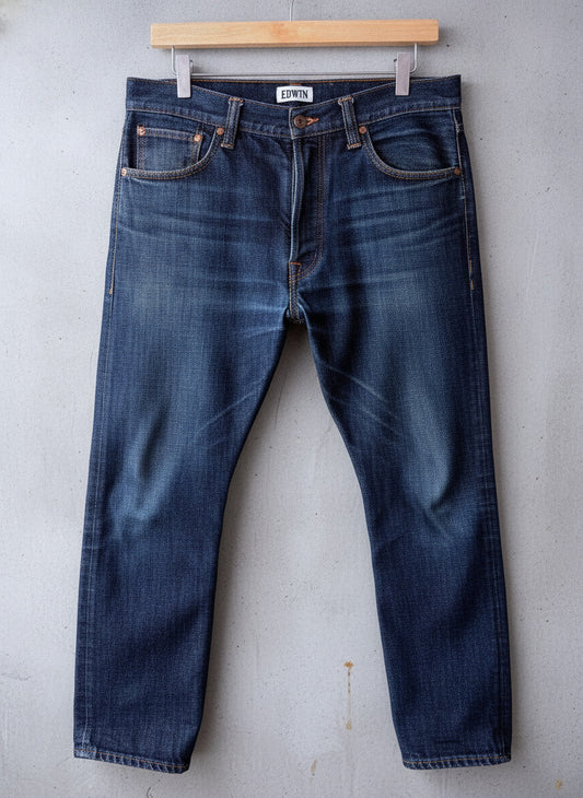 Men’s Edwin ED-55 Relaxed Fit Denim Jeans In Navy - W34/L28 - 3578