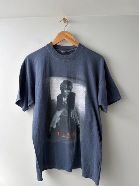Tina Turner Vintage 2000 Tour T-shirt In Navy - Medium - 3354