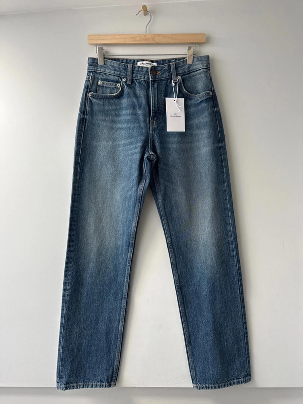 Women’s Pull & Bear Straight Fit Jeans With Wash Effect - UK8 - 1011