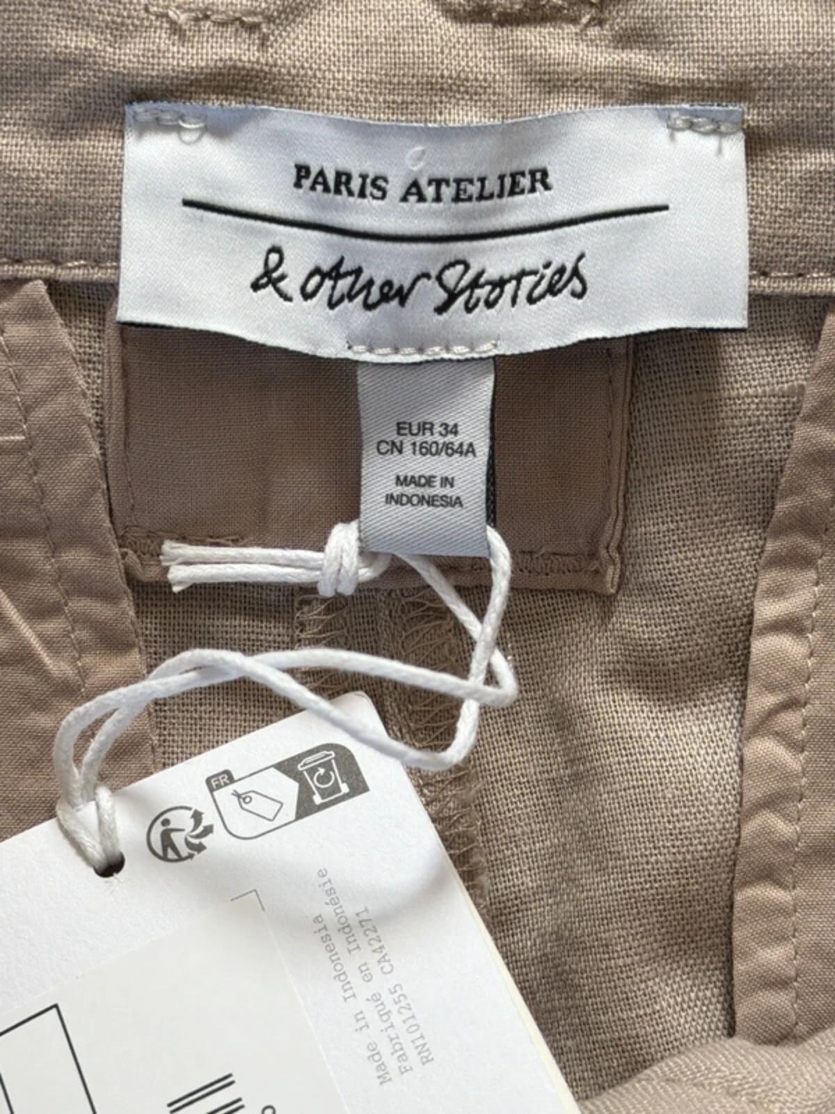 Women’s & Other Stories linen tie front style shorts in beige - Uk6 - 3442