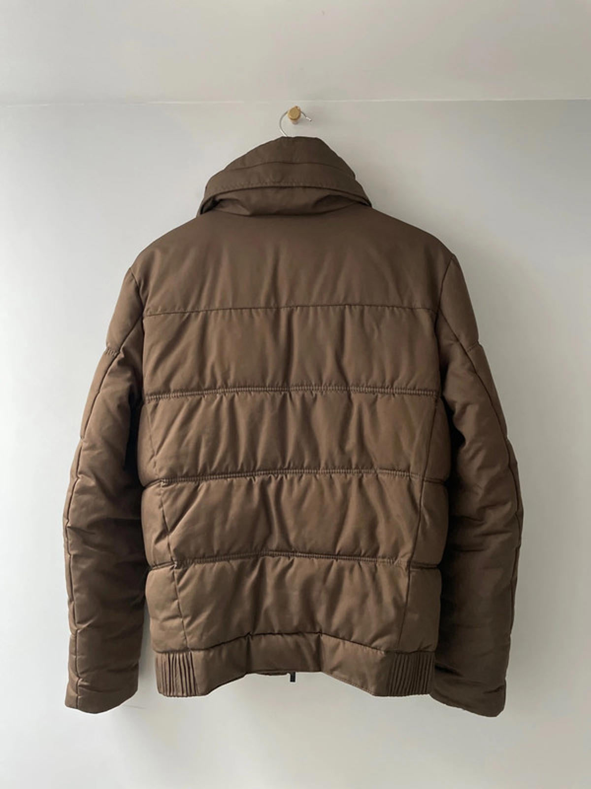 Men’s Zara Hooded Padded Puffer Jacket In Brown - Small - 2495