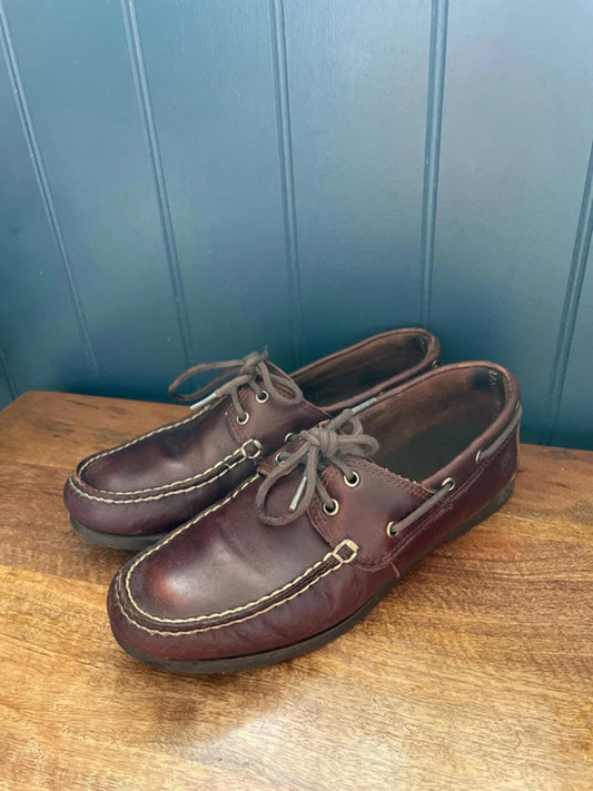 Men’s Timberland Premium Leather Classic Boat Shoes In Brown - UK8 - 1920