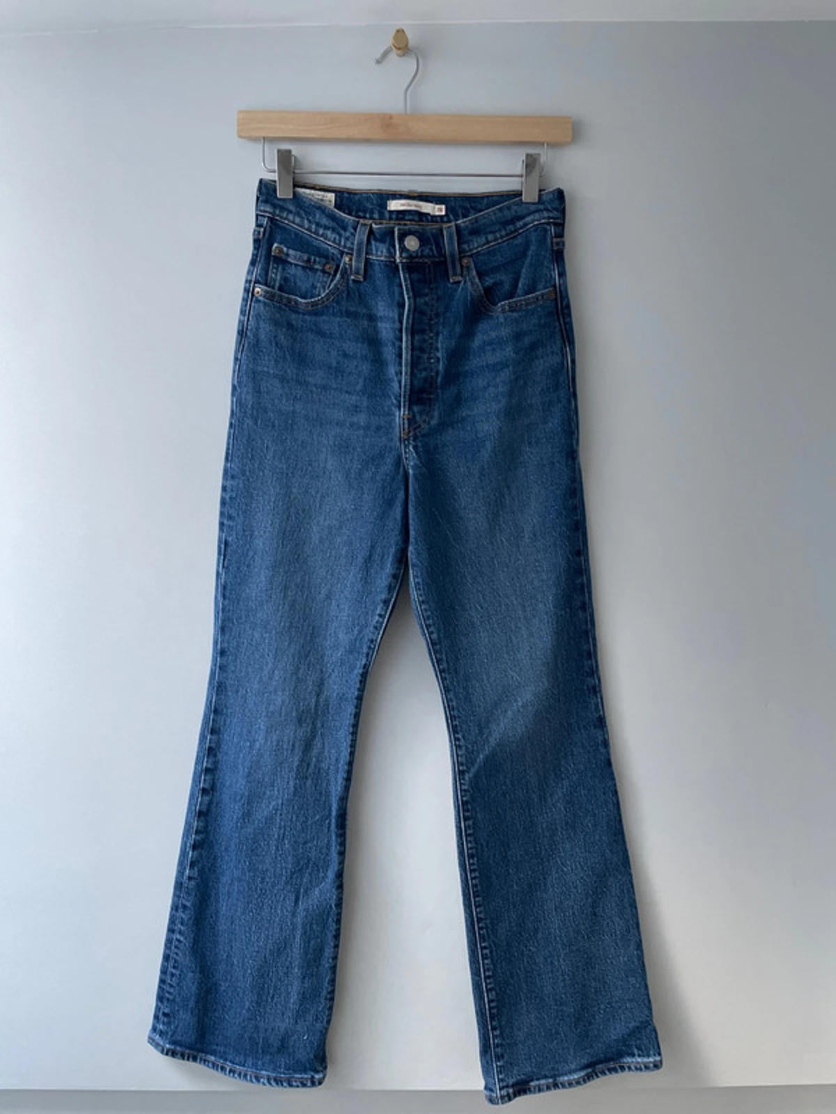 Women’s Levi’s High Waisted Ribcage Boot Straight Fit Jeans In Navy - W26/L31 - 2562