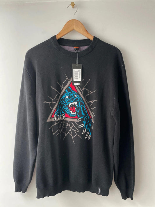 Men’s Santa Cruz Natas SC Panther Knit Crew Neck Sweatshirt - Medium - 2028
