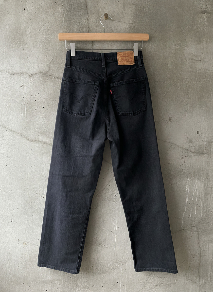Women’s Levi’s High Waisted Ribcage Straight Fit Jeans In Black - W24/L27 - 2791