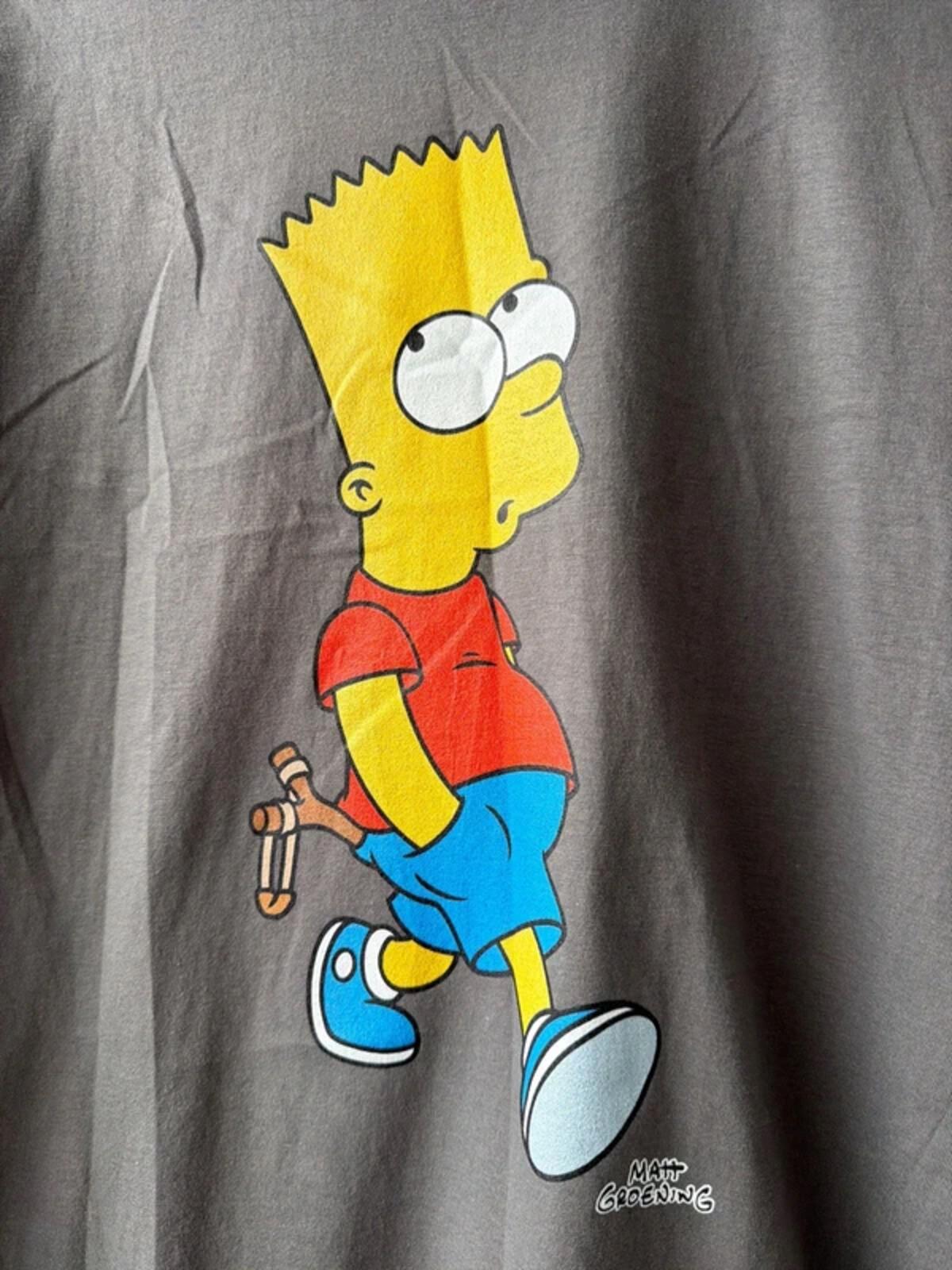 Men’s The Simpsons Bart Print Crew Neck T-shirt In grey - Medium - 3410