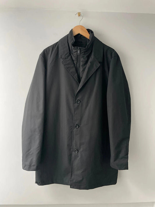 Men’s Brave Soul Trench Jacket Coat In Black - Medium - 2392