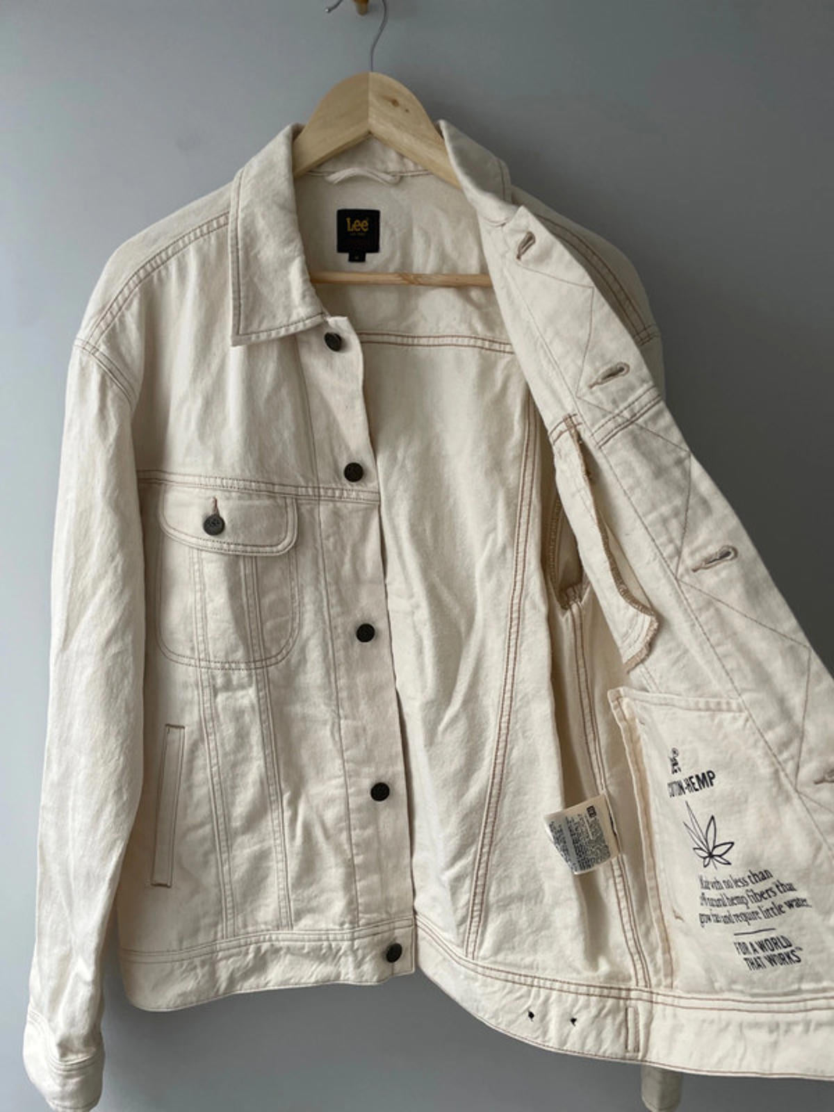 Men’s Lee Relaxed Rider Denim Jacket In Ecru - Medium - 2377