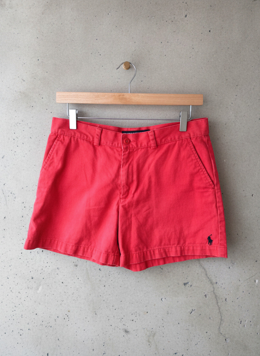 Women's Ralph Lauren Classic Chino Shorts In Red - W30 - 1262