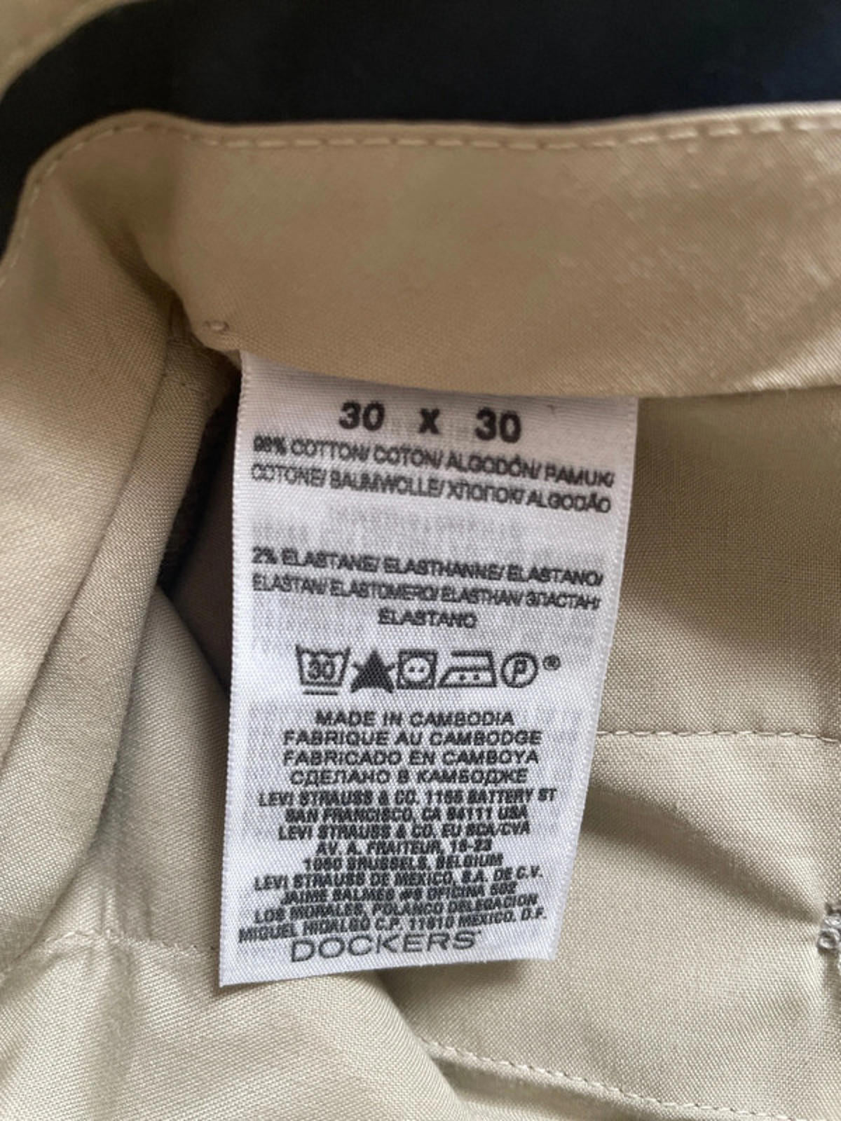 Men’s Dockers Classic Chino Trousers - W30/L30 - 1917