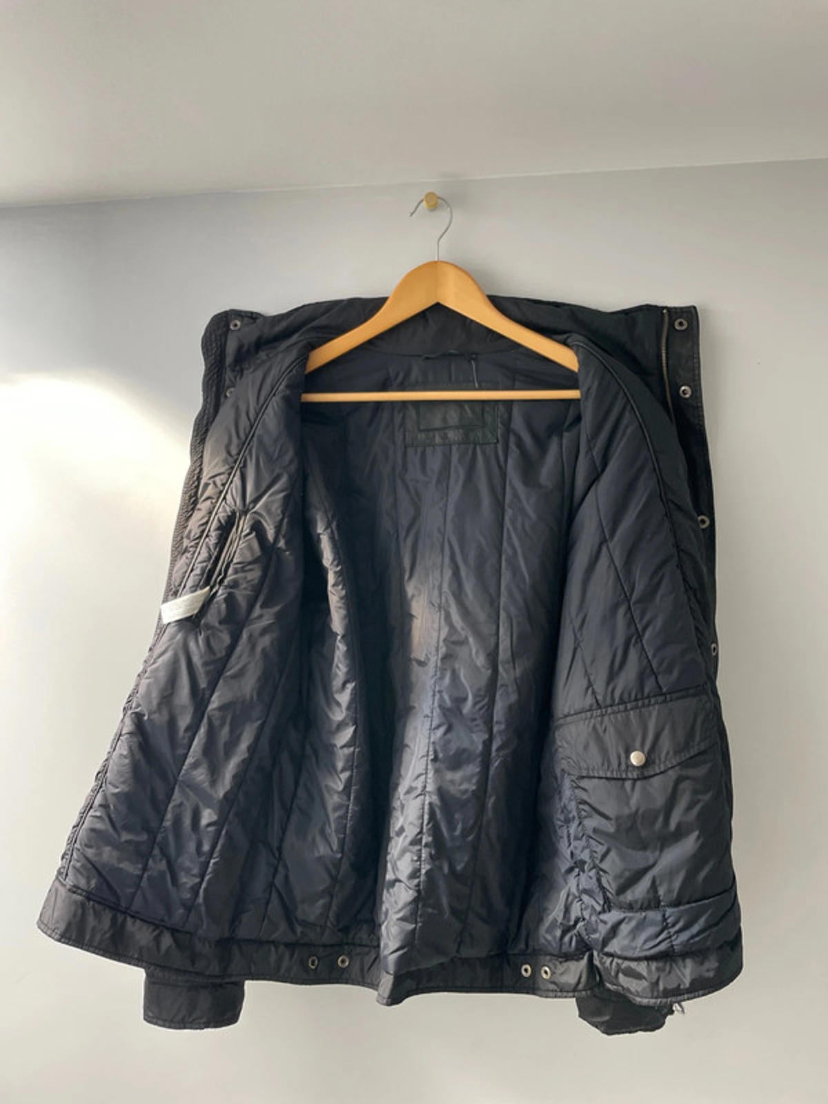 Men’s Massimo Dutti Zip Through Padded Jacket Coat In Black - XLarge