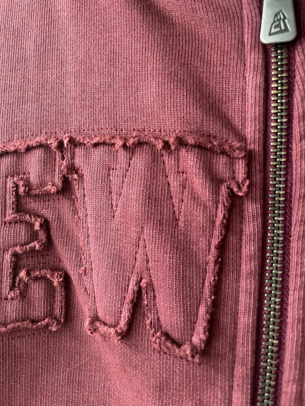 Men’s New Era Oversized Full Zip Hoodie in Washed Burgandy - Medium - 2434