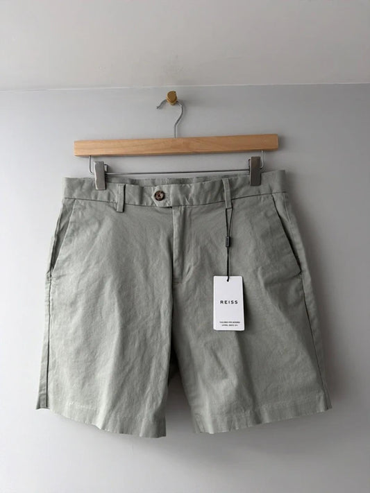 Women’s Reiss Premium Stretch Fit Classic Chino Shorts In Grey - W30 - 3255