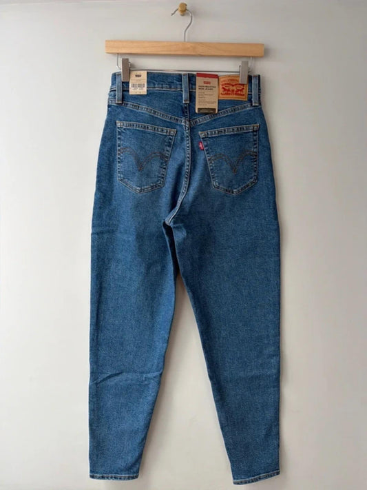 Women’s High Waisted Straight Leg Stretch Fit Mom Jeans In Navy - W27/L29 - 3433