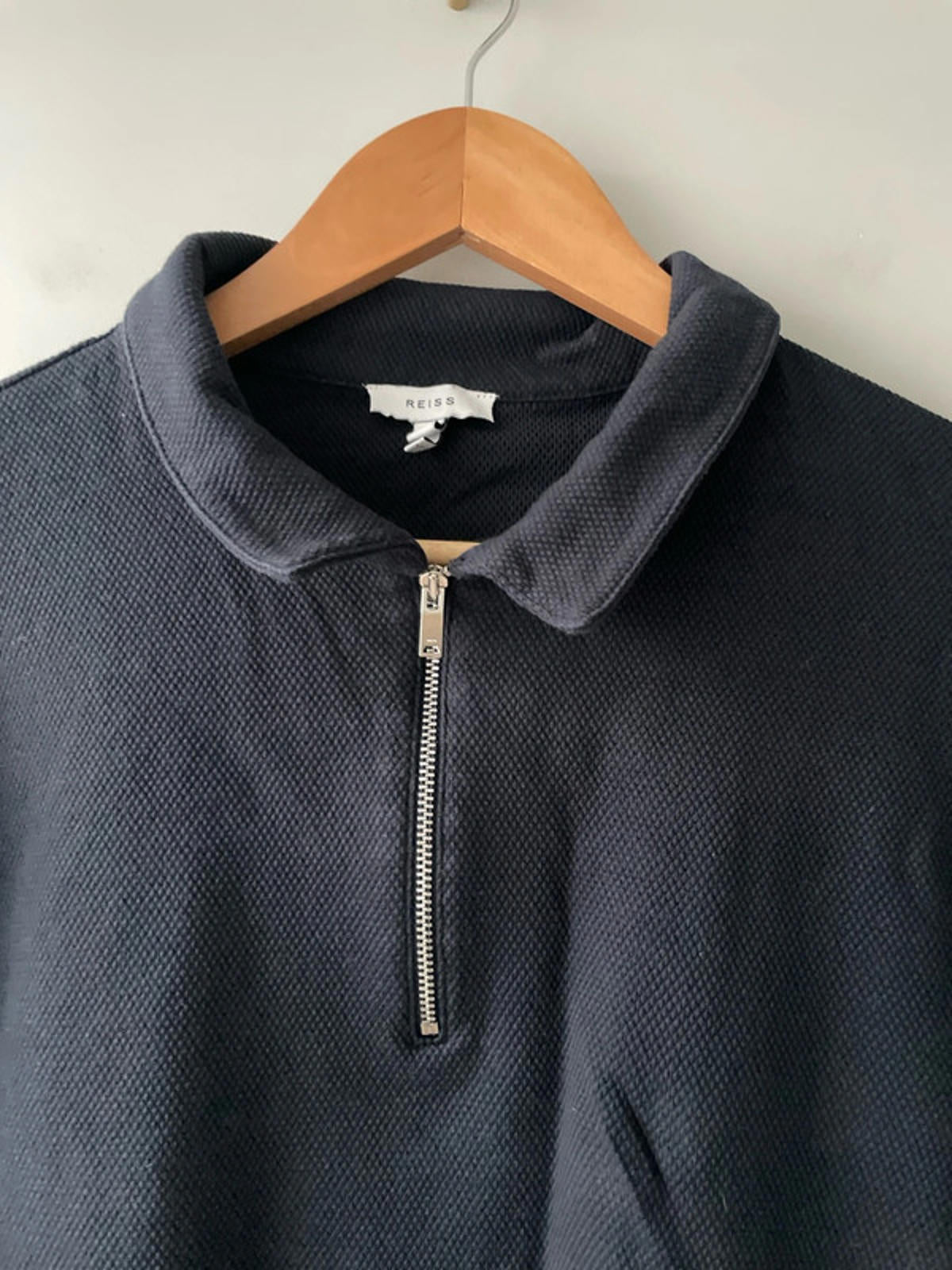 Men’s Reiss Short Sleeve Slim Fit Knitted Polo Top In Navy - XL - 2746