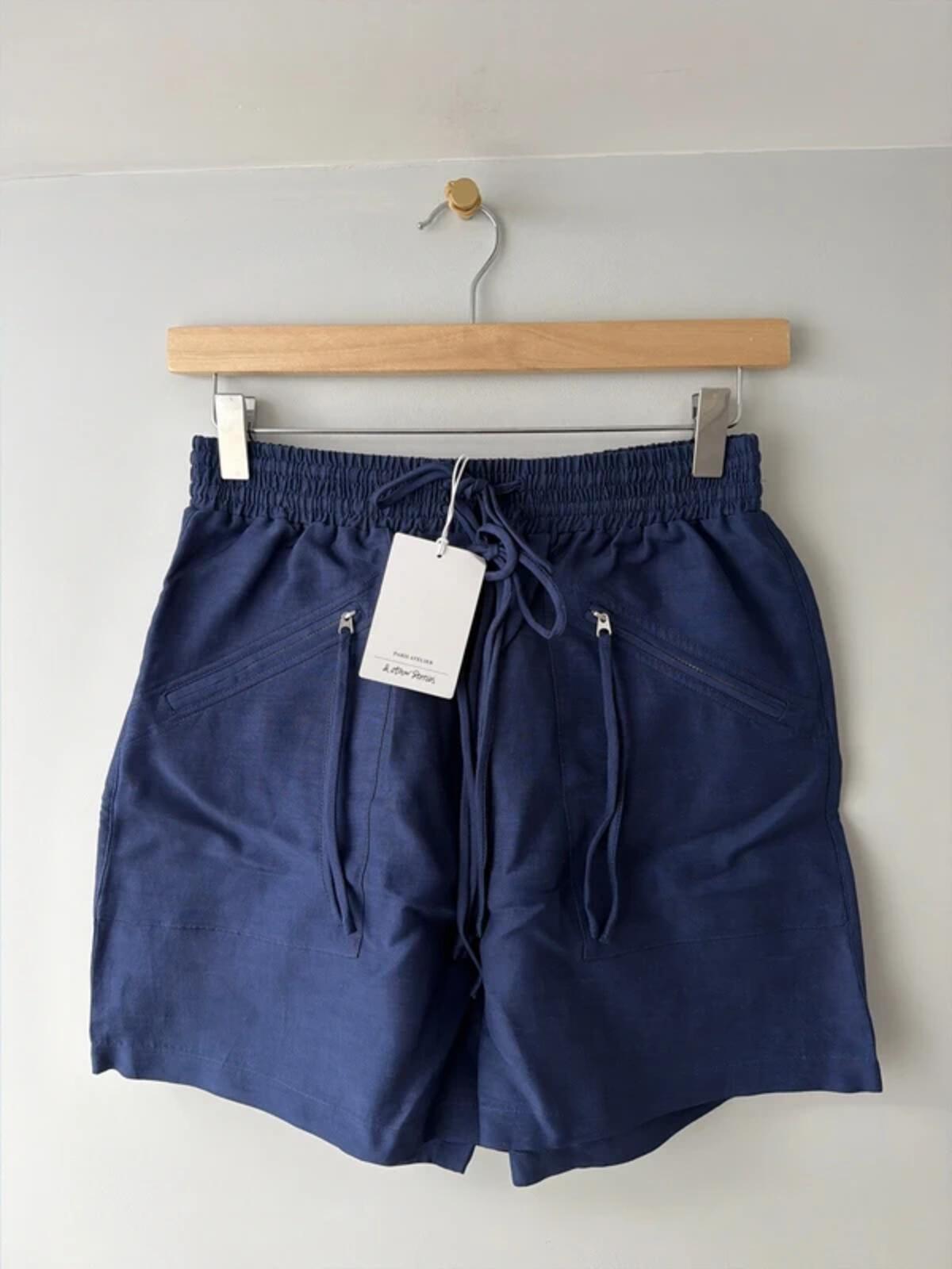 Women’s & Other Stories High Waisted Linen Shorts In Navy - XSmall - 3365