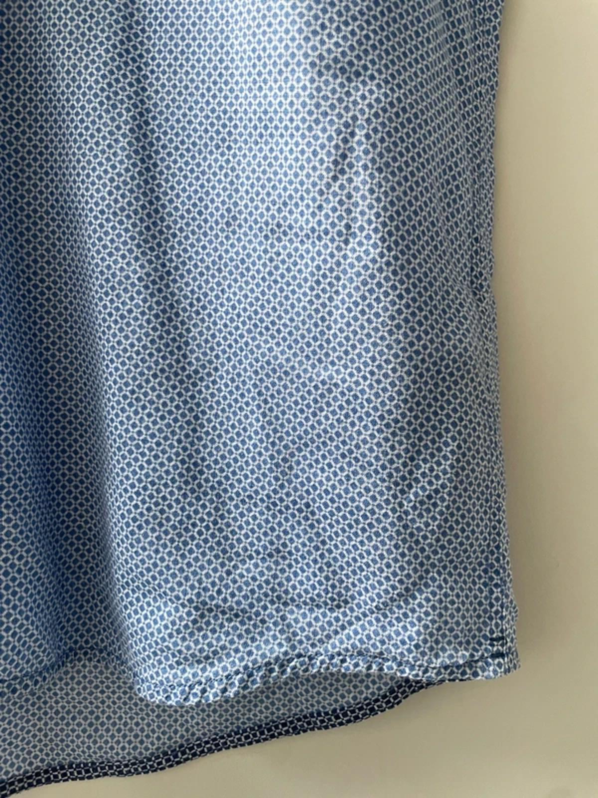 Men’s Tommy Hilfiger Premium Linen Short Sleeve Shirt In Blue - Small - 3017