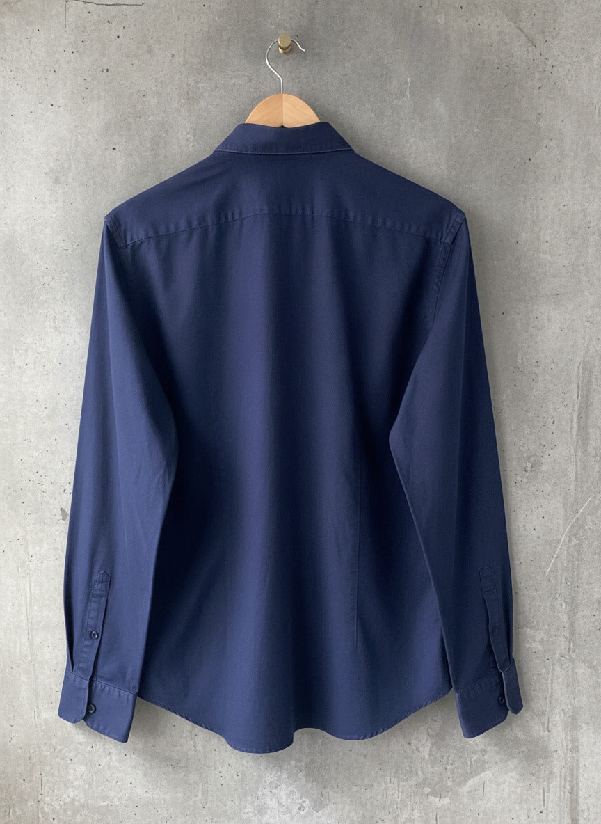 Men’s Reiss Slim Fit Long Sleeve Shirt In Navy - Medium - 2751