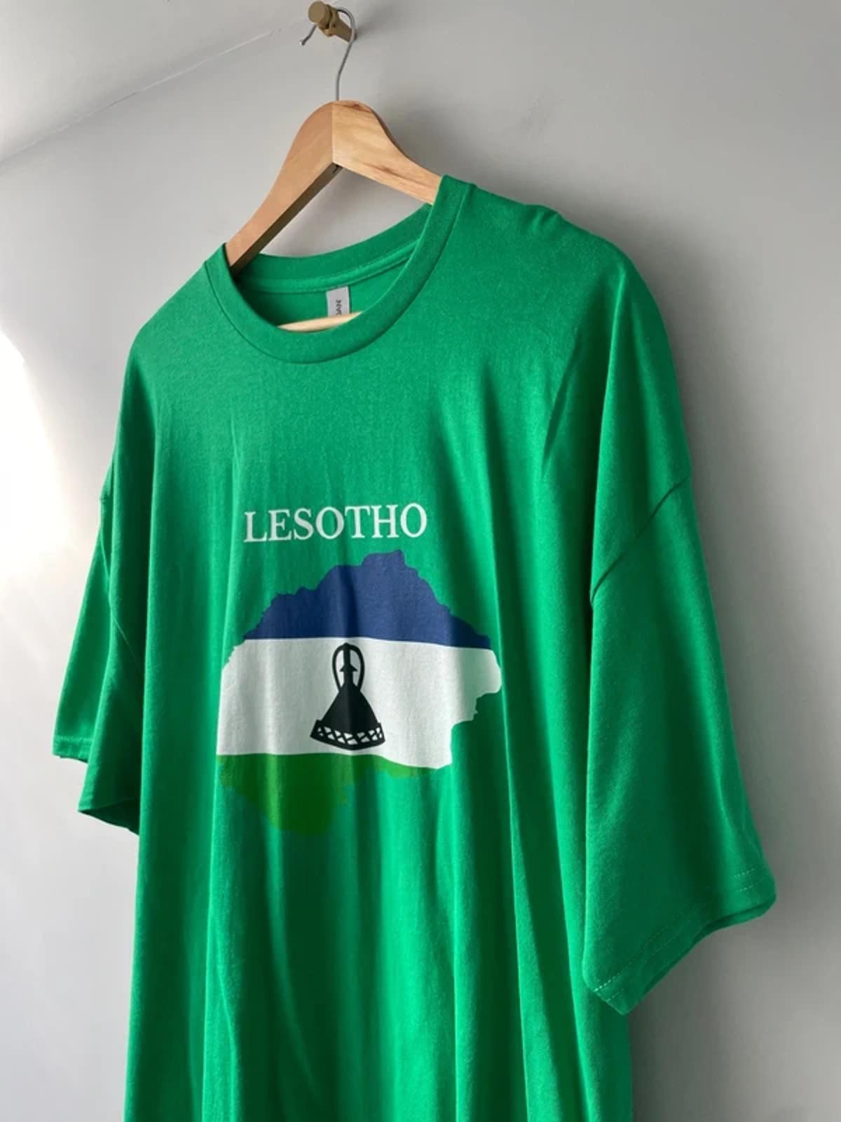 Men’s Gildan Lesotho Flag T-shirt in Bright Green - XXLarge - 3078