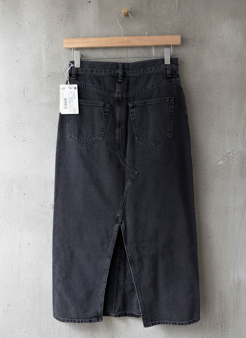 Women’s & Other Stories Longline Denim Skirt In Washed Black - W27/L34 - 3753