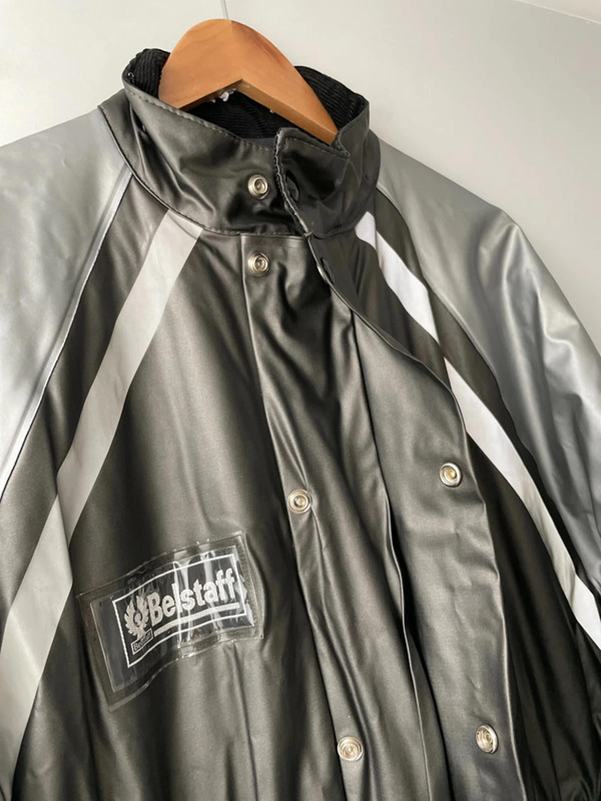 Men’s Belstaff Vintage Rare Stormshield Waterproof Motorcycle Jacket in Grey - Large - 2273