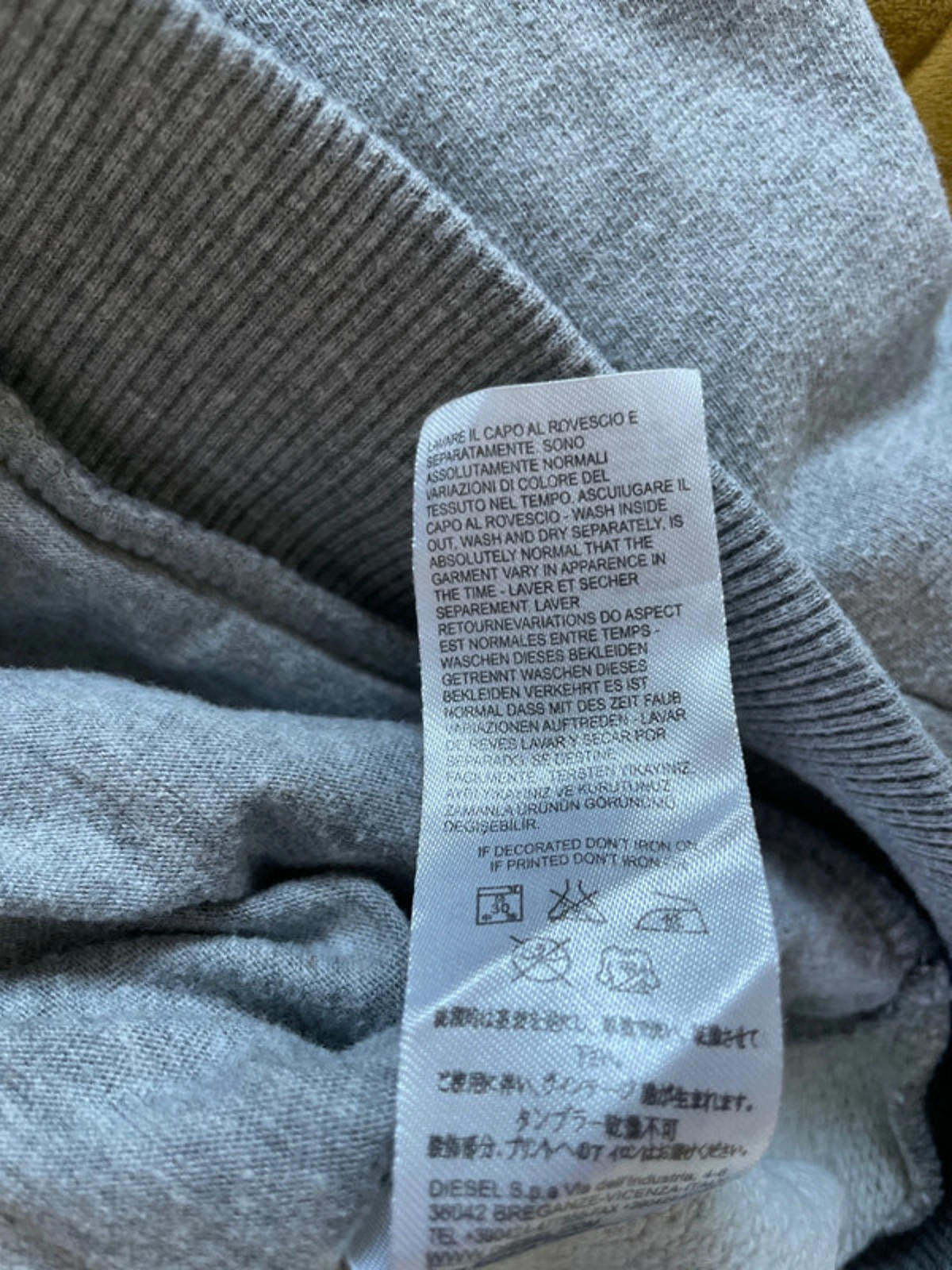 Men’s Diesel Flocked Print Logo Hoodie With Pockets In Grey - Large - 2135