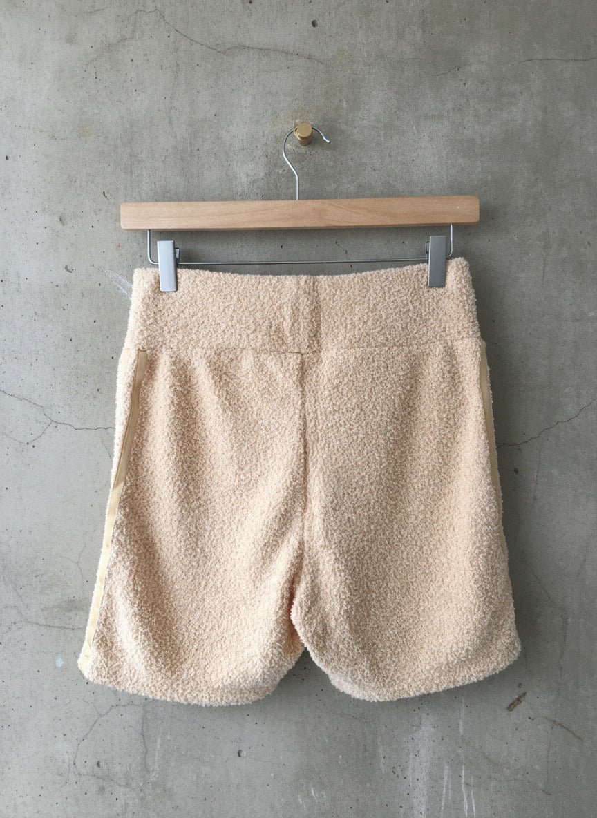 Women’s Adidas Relaxed Risqué Borg Texture Shorts In Beige - Uk10 - 3324