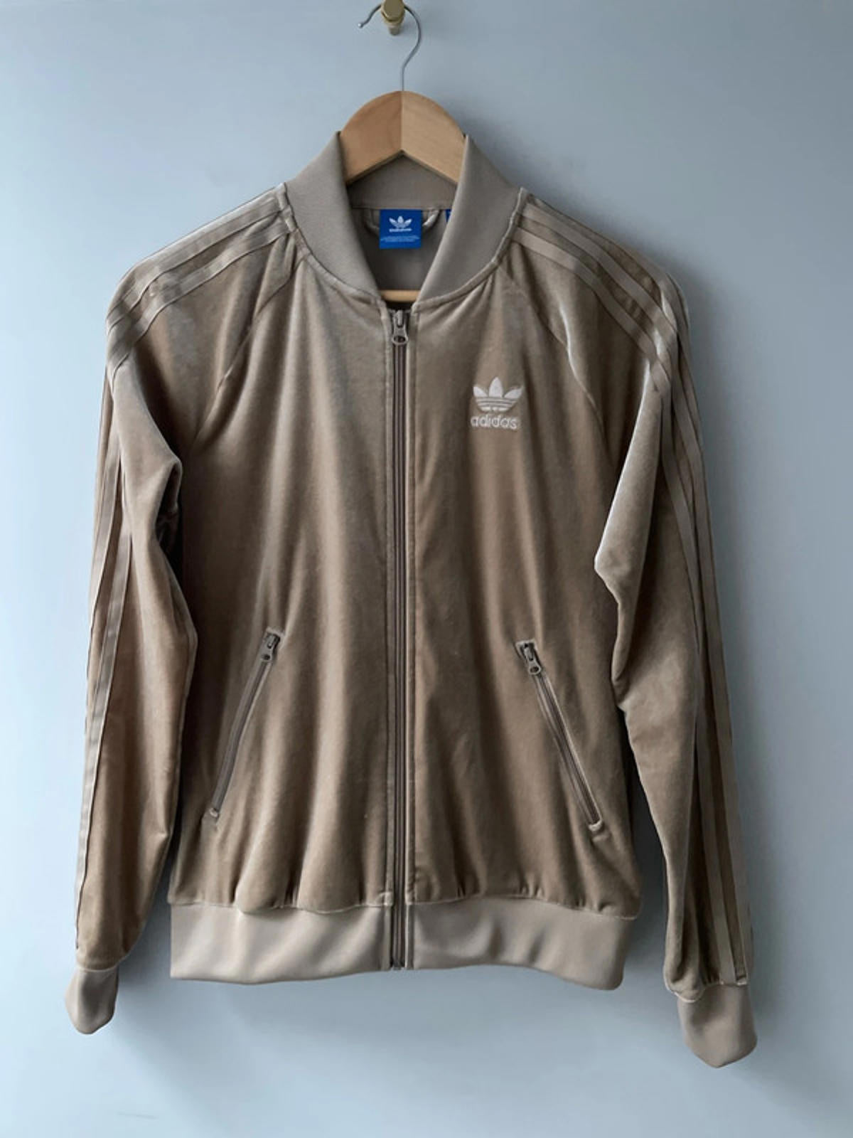 Women’s Adidas Adicolor Limited Edition Firebird Track Jacket In Beige Velour - UK8 - 2522