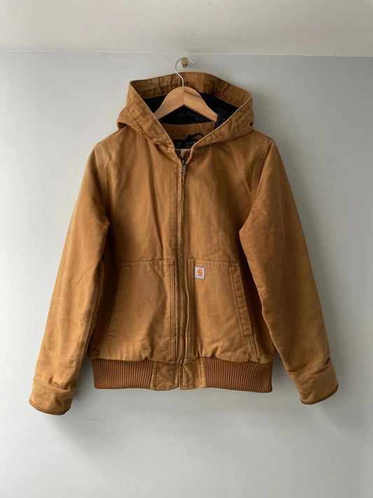 Men’s Carhartt Premium Padded Hooded Jacket In Tan - Small - 2388