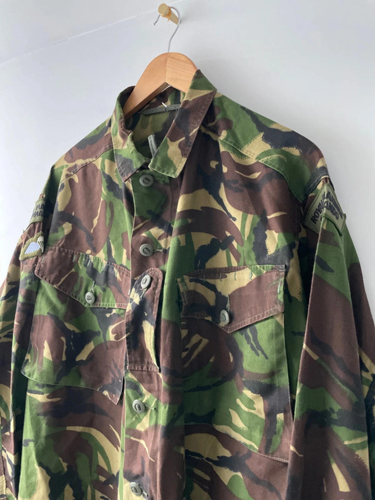 Men’s Camouflage Royal Marines Commandoes Camo Military Shirt In Khaki  - Medium - 2323