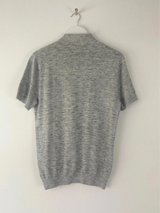 Men’s Reiss Premium Knitted Polo Top In Grey - Small - 1383