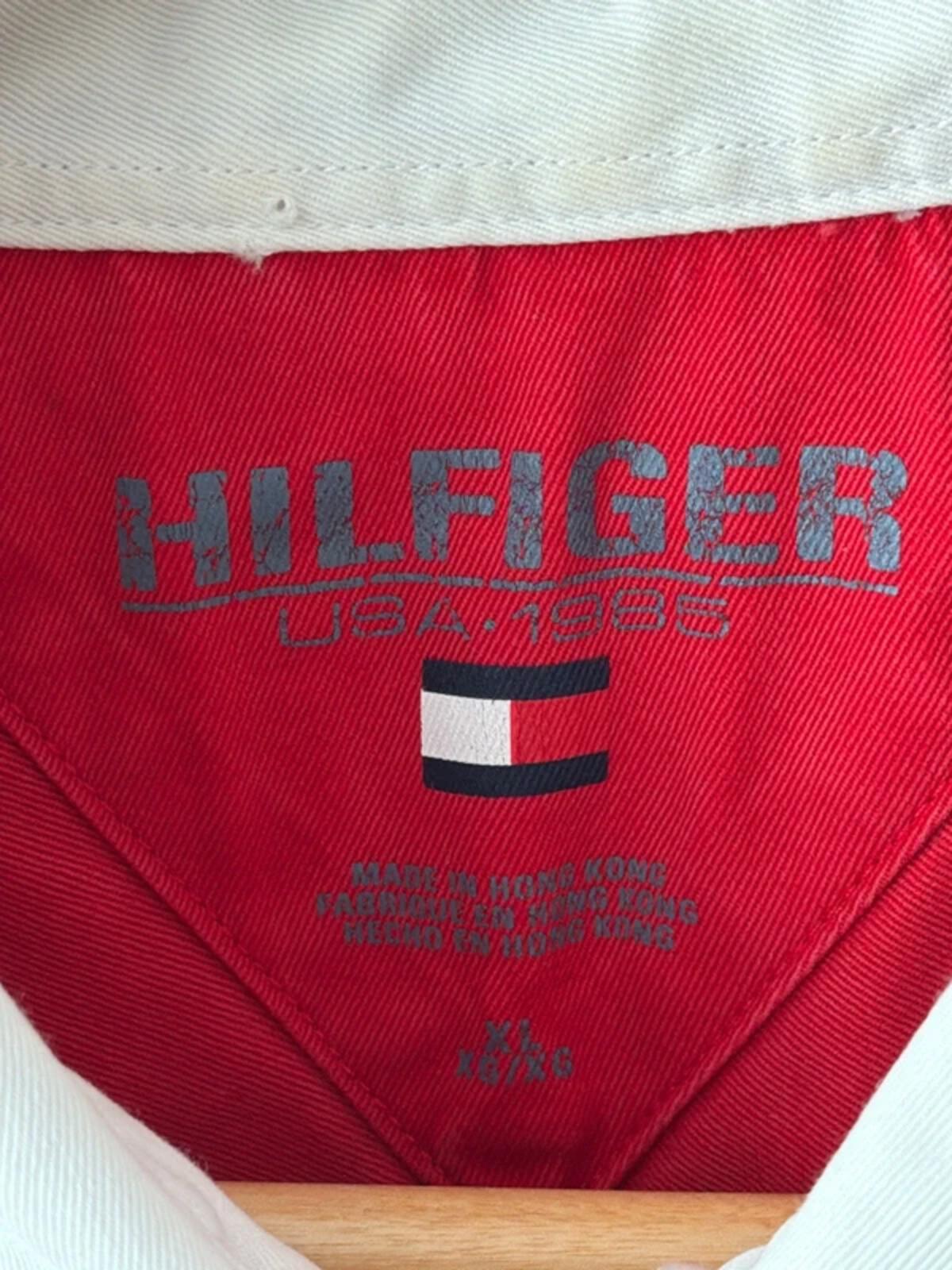 Men’s Tommy Hilfiger oversized short sleeve rugby polo top in red - xlarge -3425