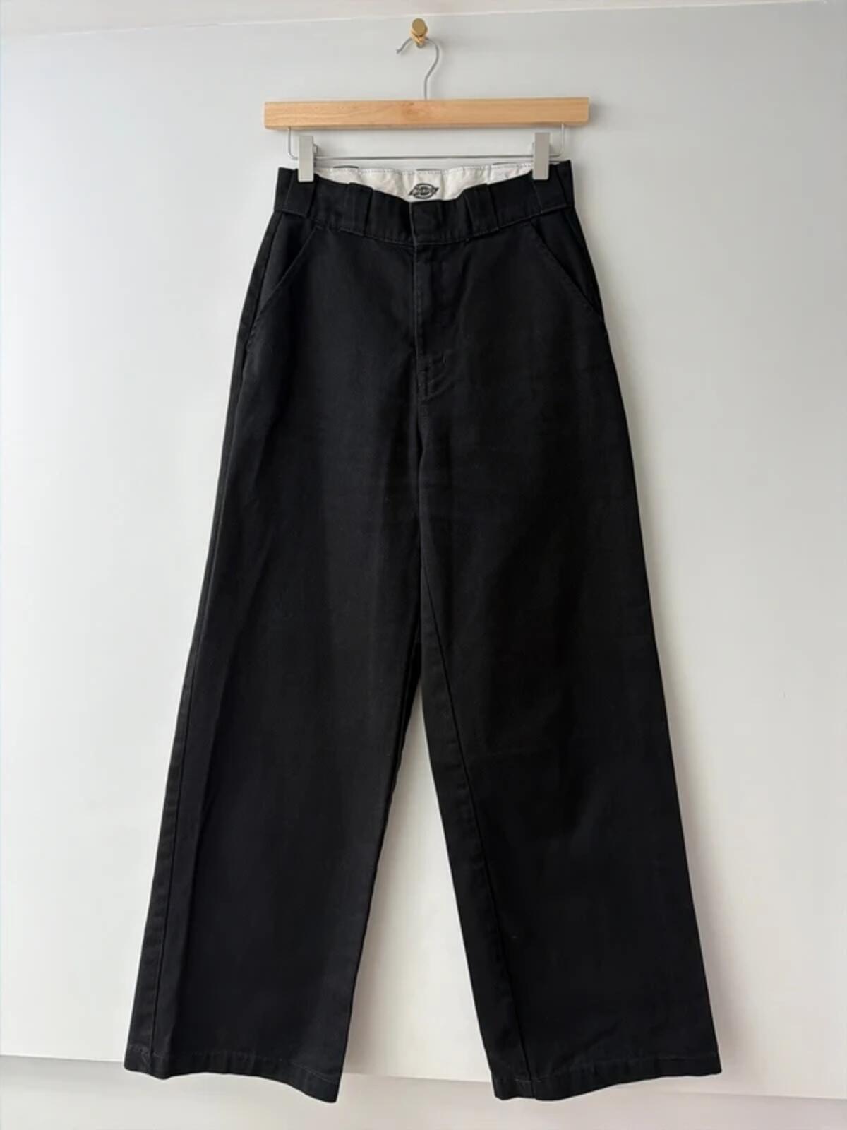 Women’s Dickies Wide Leg Baggy Fit Trousers In Black - W26/L30 - 3383