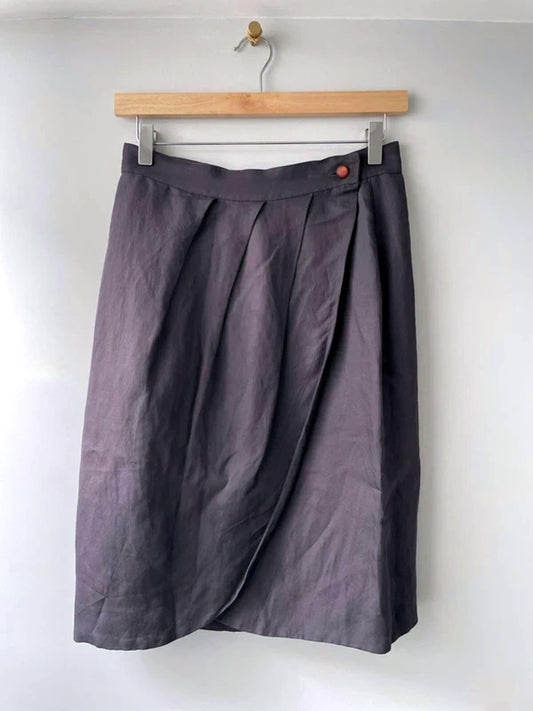 Women’s Max Mara Designer Linen Tulip Skirt In Grey - W26/L22 - 3068
