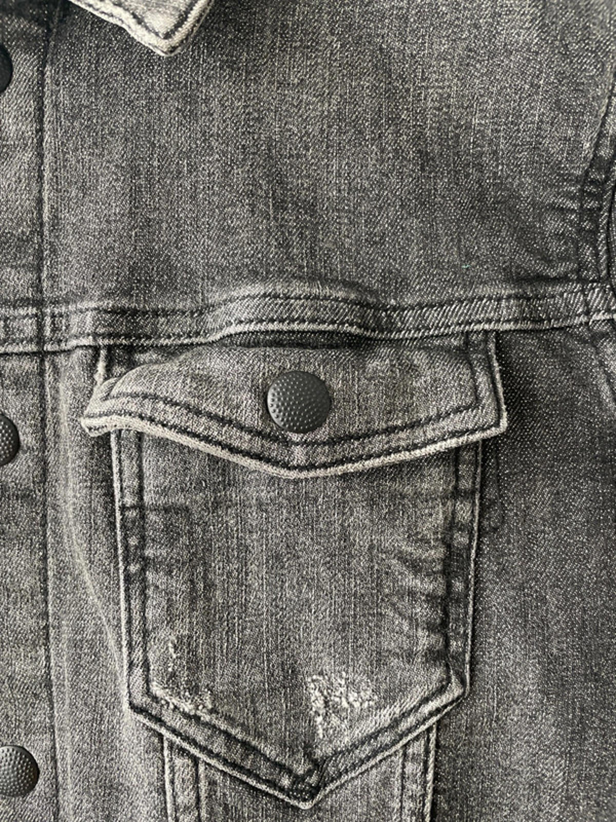 Women’s Allsaints Denim Trucker Jacket Coat In Washed Black - Small - 2132