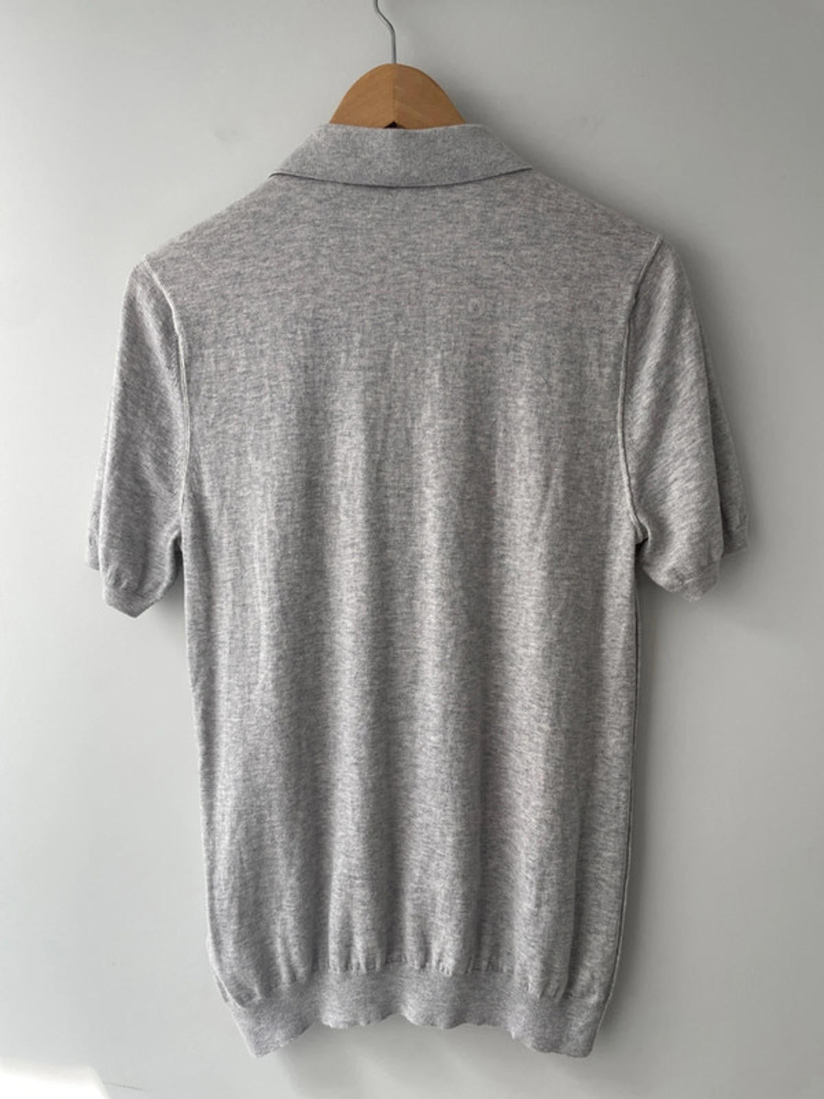 Men’s Reiss Premium Wool Knitted Polo Top In Grey - Small - 1674