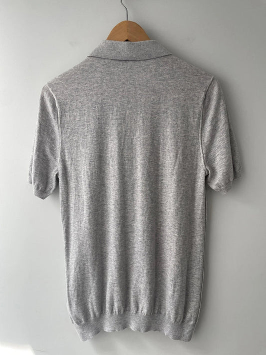 Men’s Reiss Premium Wool Knitted Polo Top In Grey - Small - 1674