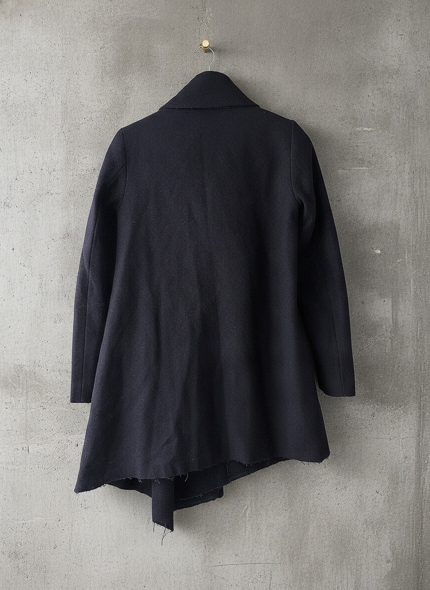 Women’s Allsaints Monument Eve Wool Coat with Metal Closure In Navy -Uk10 - 3725