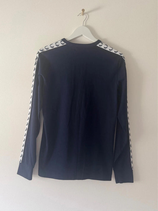 Men’s Fred Perry Crew Neck Long Sleeve T-Shirt In Navy - Small - 1450
