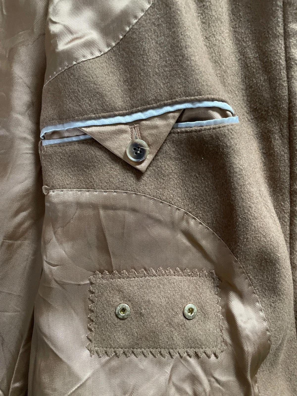 Men’s Werther Wool Cashmere blend Longline Coat In Camel - Large -2460