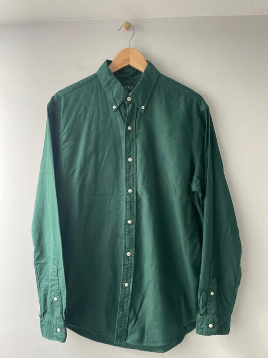 Men’s Ralph Lauren Custom Fit Oxford Shirt in Dark Green - Large - 2902