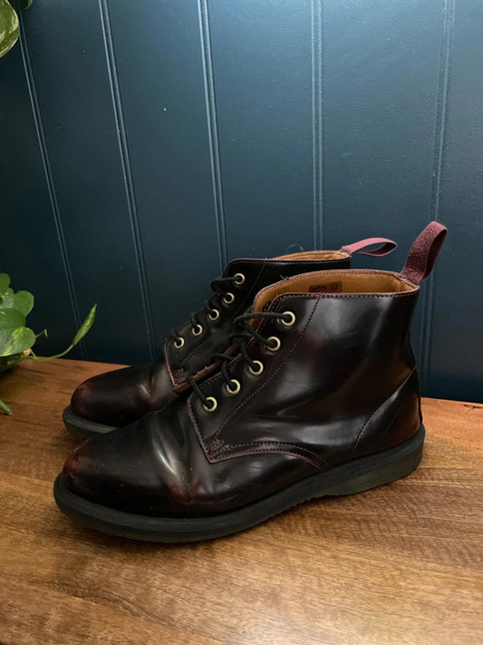 Women’s Dr Martens Arcadia Leather Lace Up Boots In Cherry Red - UK6 - 2156