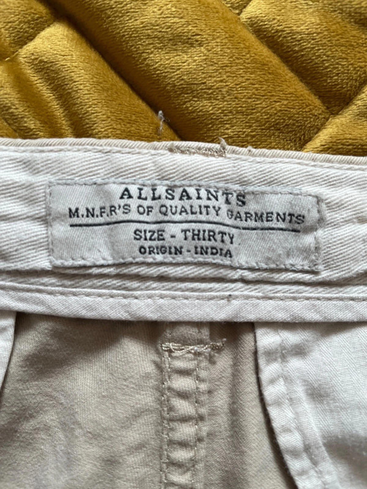Men’s Allsaints Premium Classic Chino Shorts In Beige - W30 - 1665