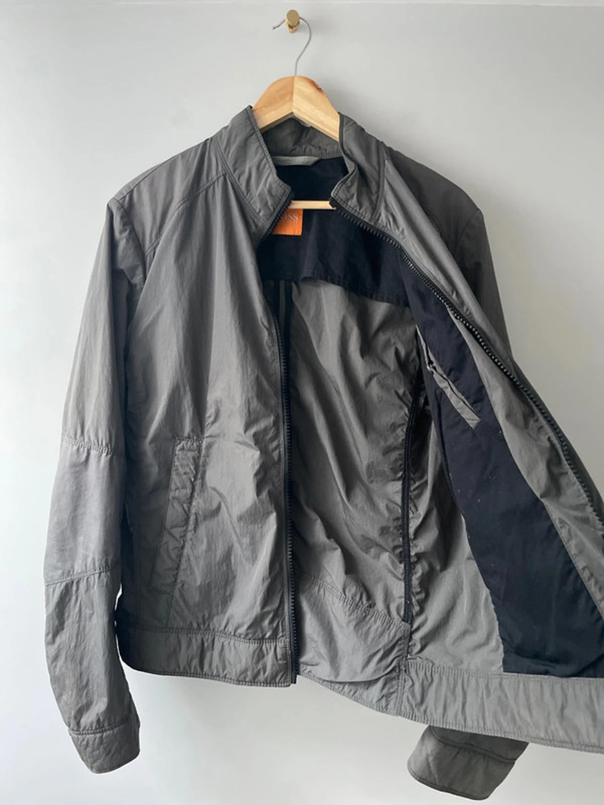 Men’s Hugo Boss Windbreaker Harrington Jacket in Grey - Medium - 2665