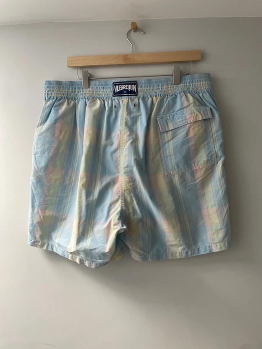 Men’s Vilebrequin Designer Checked Design Swim Shorts in Blue - XXXLarge - 3114