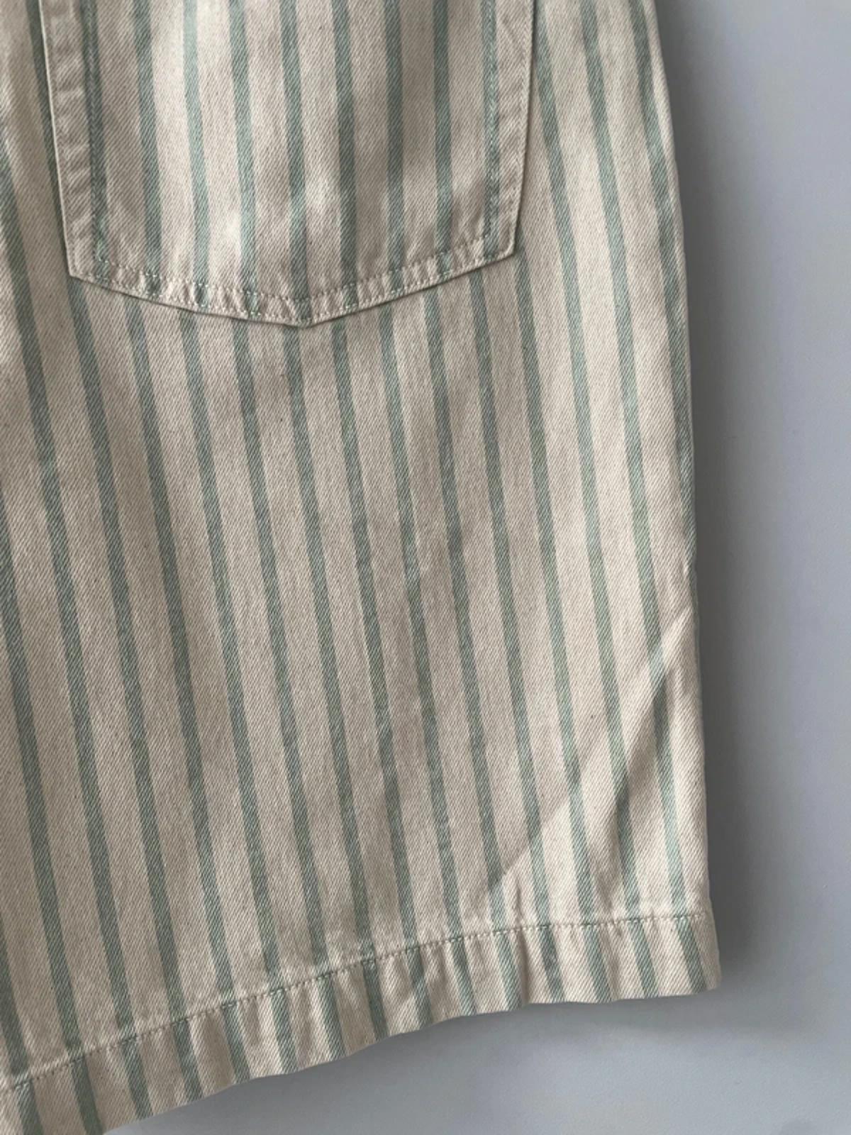 Men’s Stripped Classic Chino Shorts in Green/Cream - W34/L10.5 - 3166