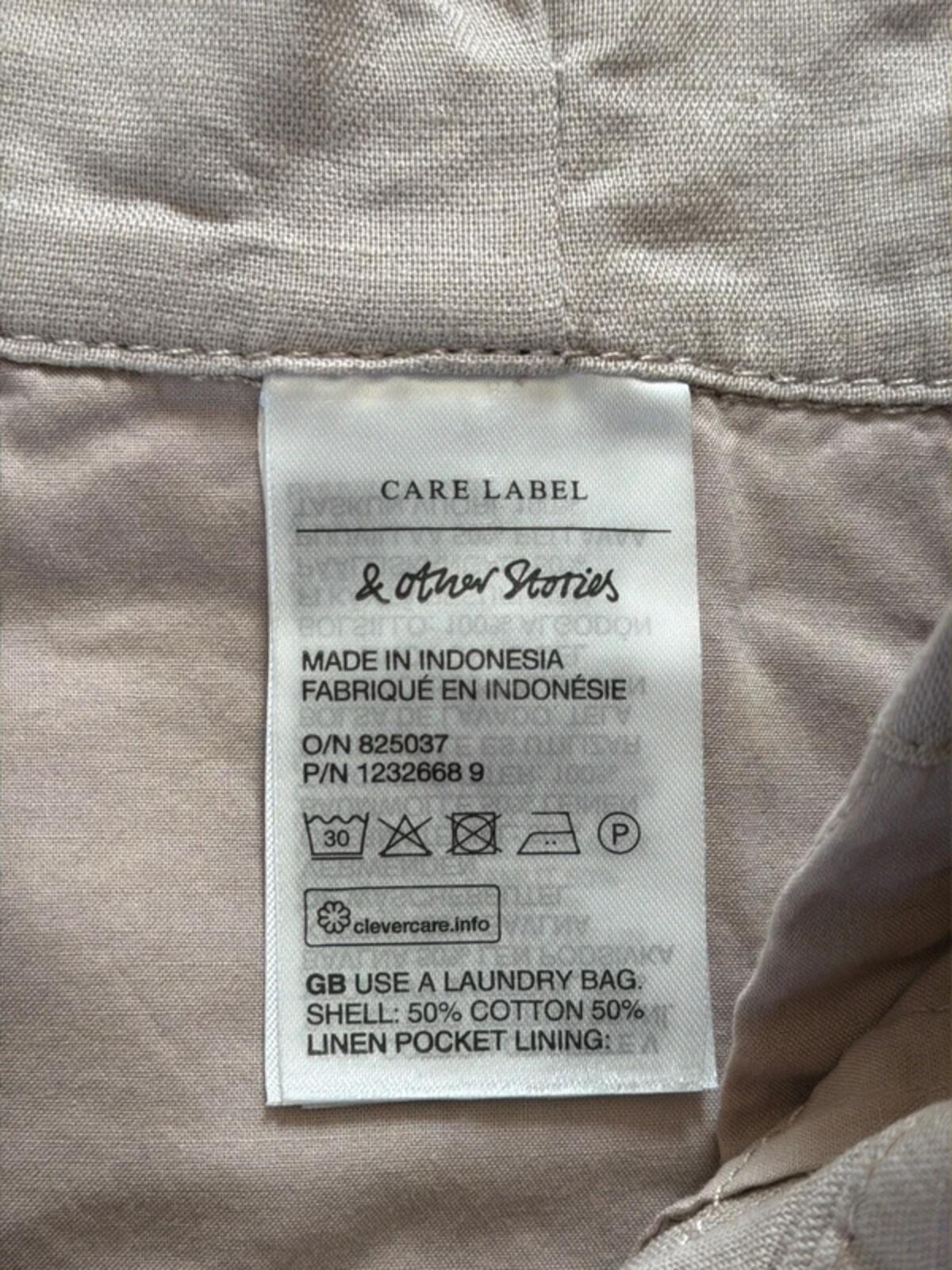 Women’s & Other Stories linen tie front style shorts in beige - Uk6 - 3440